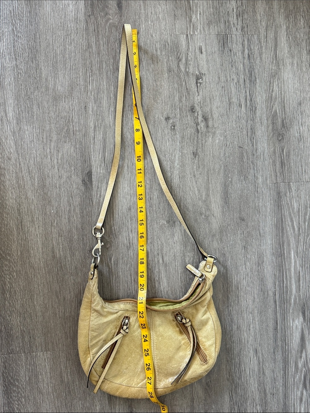 Fossil Leather Crescent Shoulder Bag with Tassel Accents - Picture 6 of 11